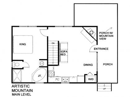 Artistic Mountain 2 Bedrooms Sleeps 8 Hot Tub Mtn View Jetted Tub - image 13